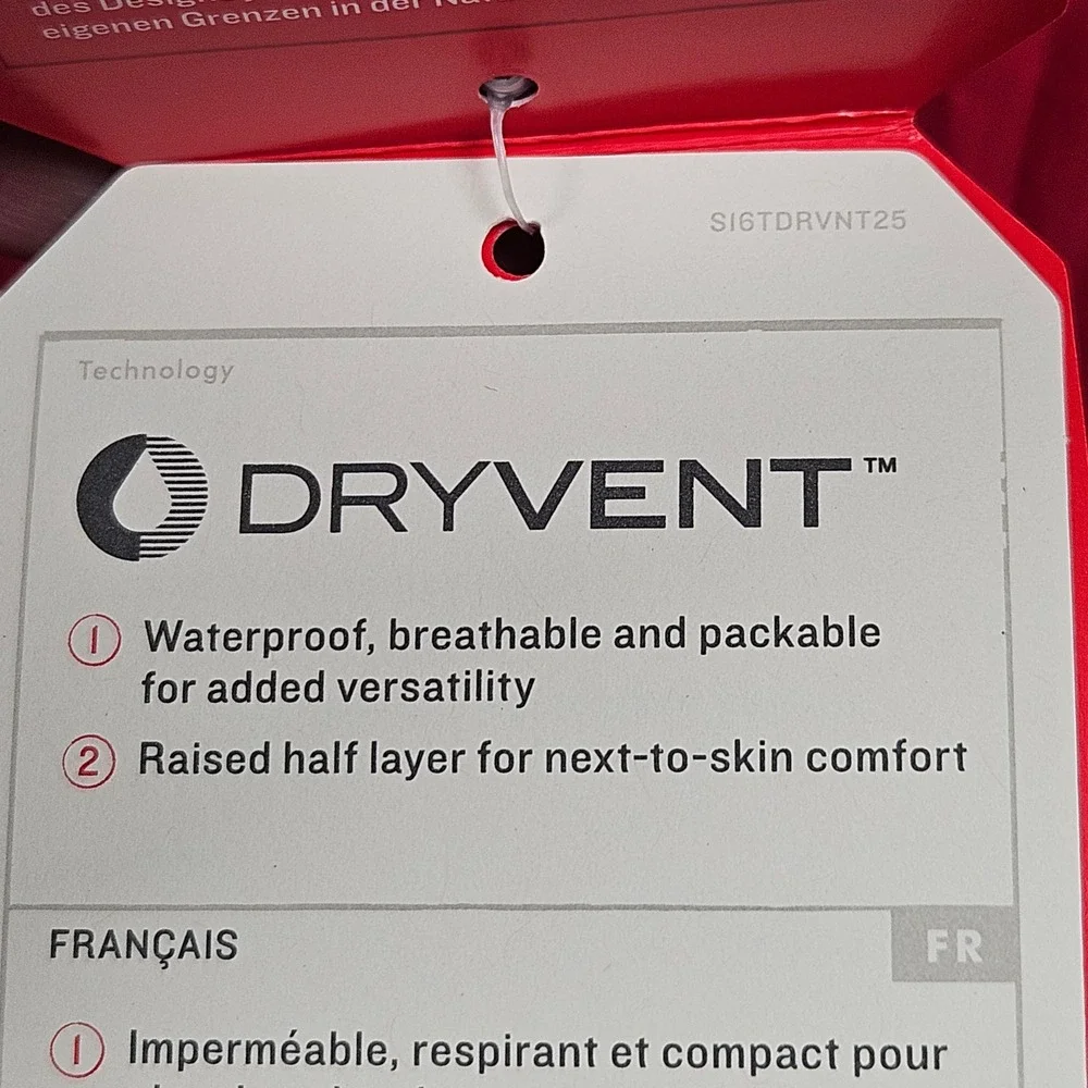 NEW North Face DryVent Rain Jacket Mens Medium Red Full Zip Hooded Waterproof